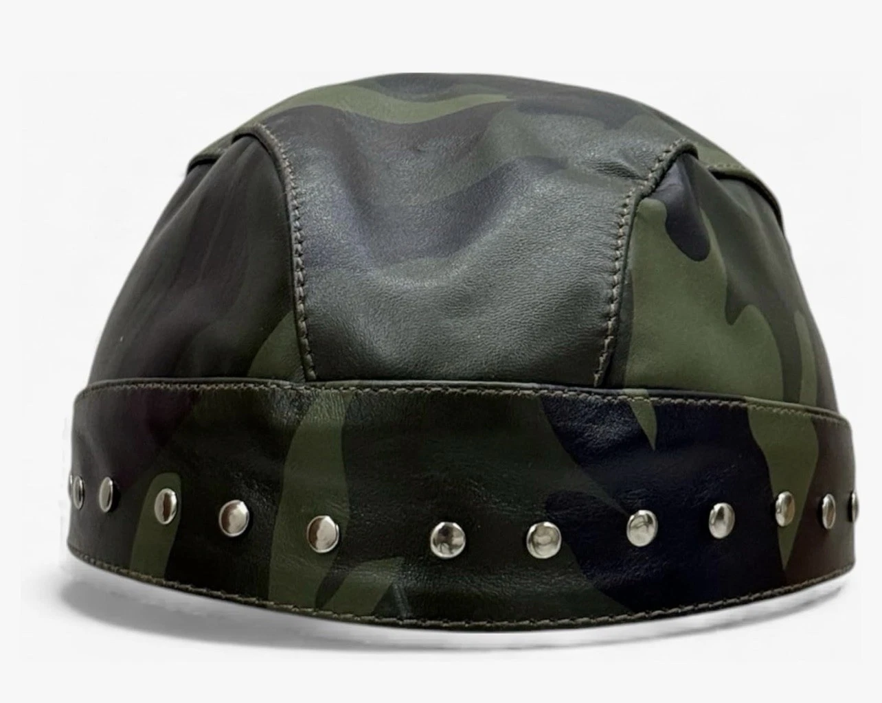 Leather Army Bandana Cap for Men Women Camo Doo Doo Rag Head Wrap Motorbike Cap