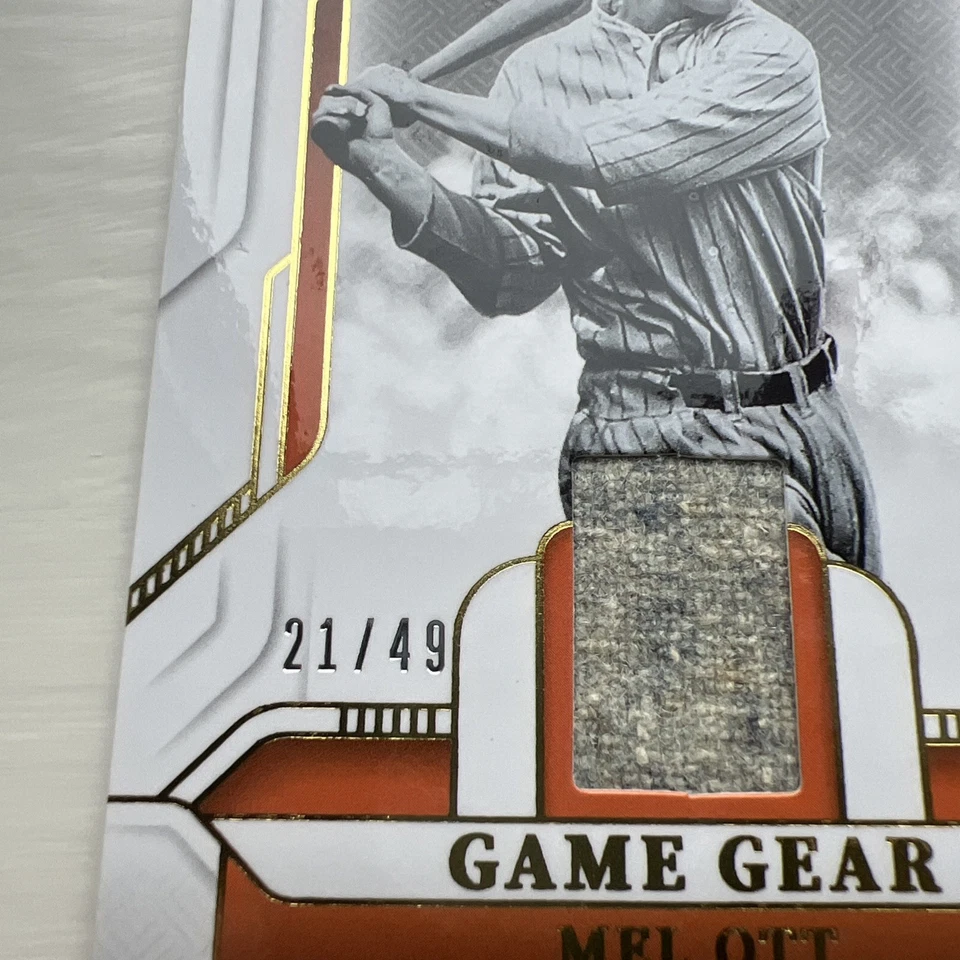 2025 Panini бейсбол национальные сокровища Мел Отт игры носил нашивка карта 21/49 - Изображение 2 из 3
