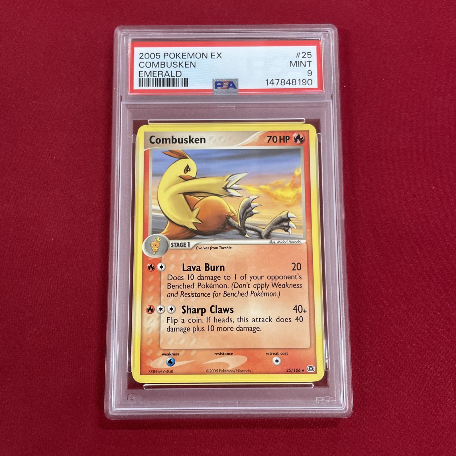 GRADED PSA 9 2005 Pokemon EX Combusken Emerald #25
