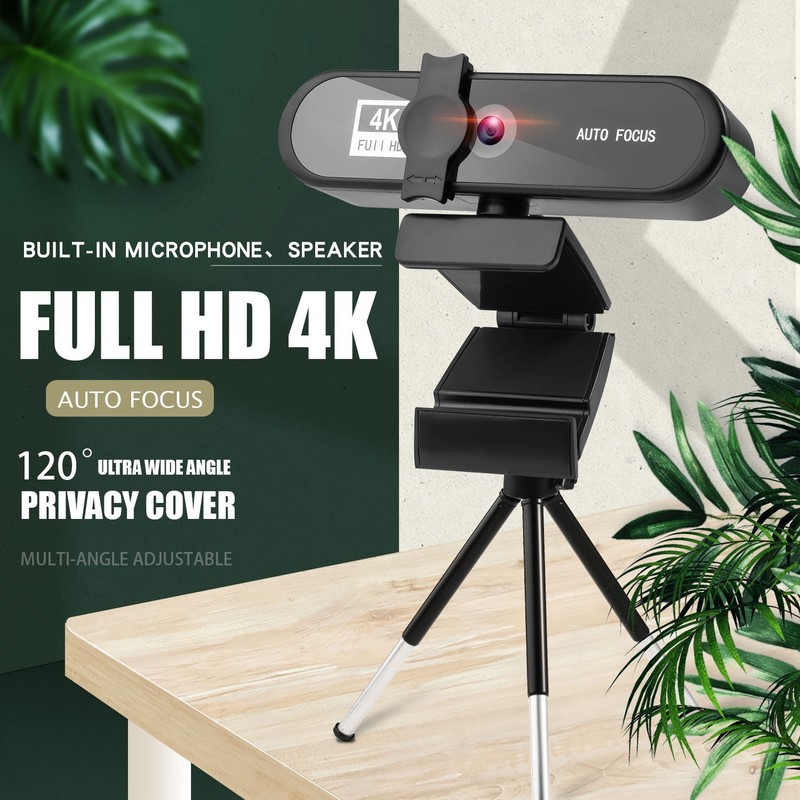 1080P/2K/4K USB Webcam Conference PC Autofocus Laptop Web Camera 8802 Black