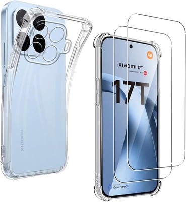 Für Xiaomi 17T/ 17T Pro Case Clear Gel Handyhülle + Glas Bildschirmschutz