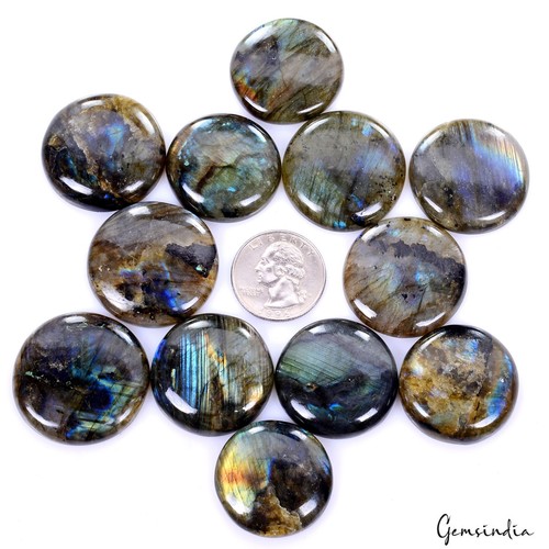 Lote de 12 piezas/700 quilates de piedras preciosas sueltas redondas brillo azul natural sin tratar - Imagen 5 de 5