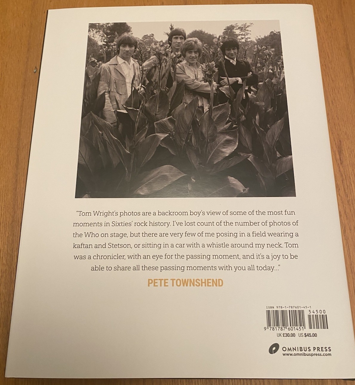 Their Generation The Who In America 1967-1969. Pete Townshend SIGNED