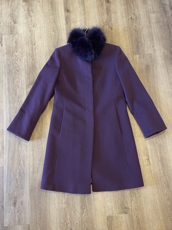 Abrigo para mujer Company Ellen Tracy de lana/cachemira/piel de zorro Foto 3 de 4