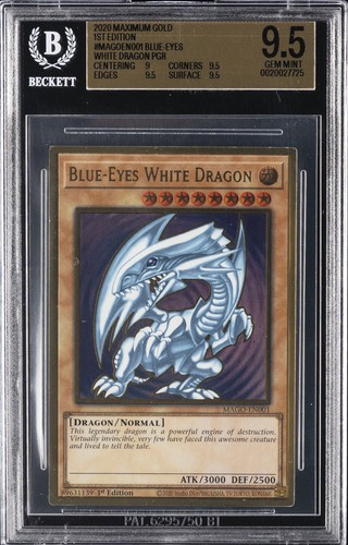 2020 YU-GI-OH MAXIMUM GOLD 1ST EDITION PGR BLUE-EYES WHITE DRAGON BGS 9.5