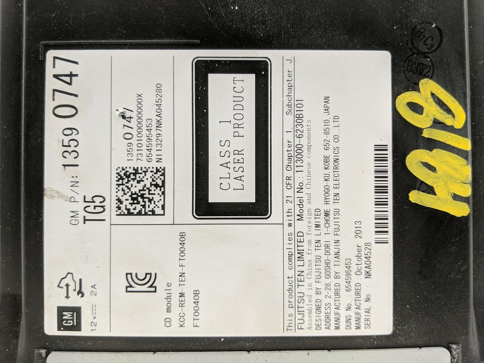 2014-2014 Buick Lacrosse Am Fm Cd Player Radio Receiver C8R4B | eBay