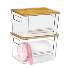 Trash Bag Dispenser 2 Pack, Acrylic Garbage Bag Dispenser with XL- 2 PACK Clear