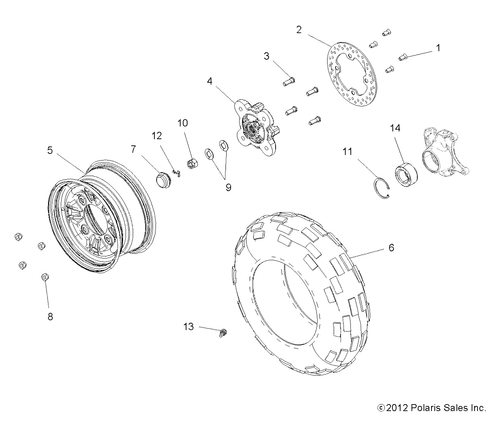 Polaris Rim, Front, 10 GA, 12 x 6, Matte Black, Genuine OEM Part 1521606-458 - Picture 3 of 3