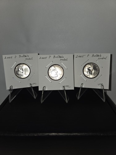 3 Coin Lot 2005 P Nickel Buffalo Uncirculated Ungraded - Picture 1 of 9