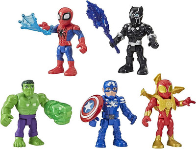 Marvel  5-Inch Action Figure 5-Pack, Includes Captain America, Spider-Man, 5 Acc
