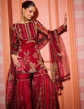SALWAR KAMEEZ PAKISTANI INDIAN WEDDING PARTY WEAR DRESS BOLLYWOOD SUIT SHARARA