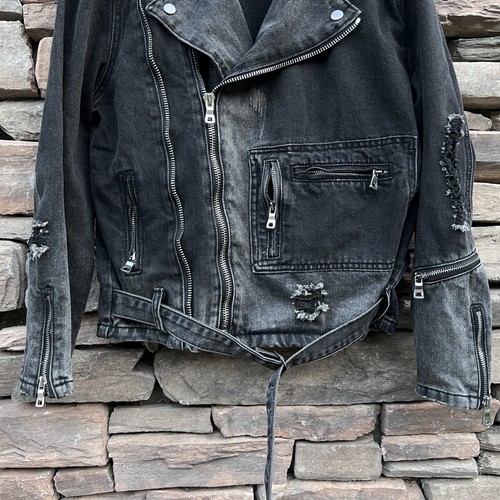 Balmain denim moto jacket - Gem