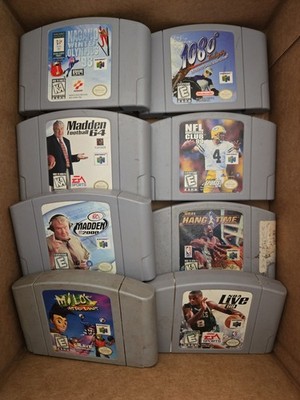 Nintendo 64 N64 Game Lot - Madden NFL NBA Hangtime Bowling 1080