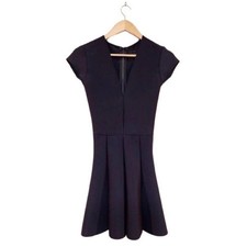 Reformation V Neck Mini A-Line black dress