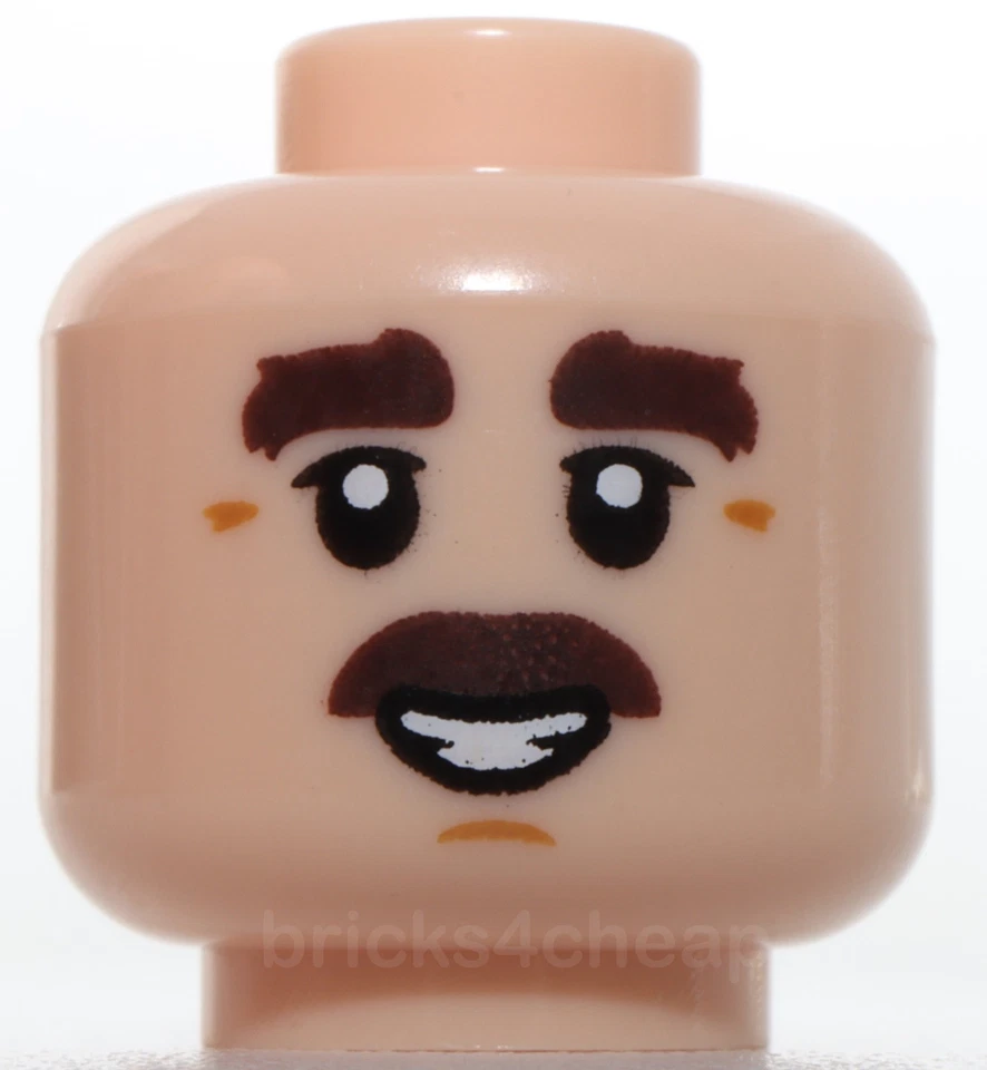 Lego Marrón Oscuro Cejas Gruesas Bigote Párpados Superiores Turrón Medio Mentón Hoyuelo Foto 2 de 2
