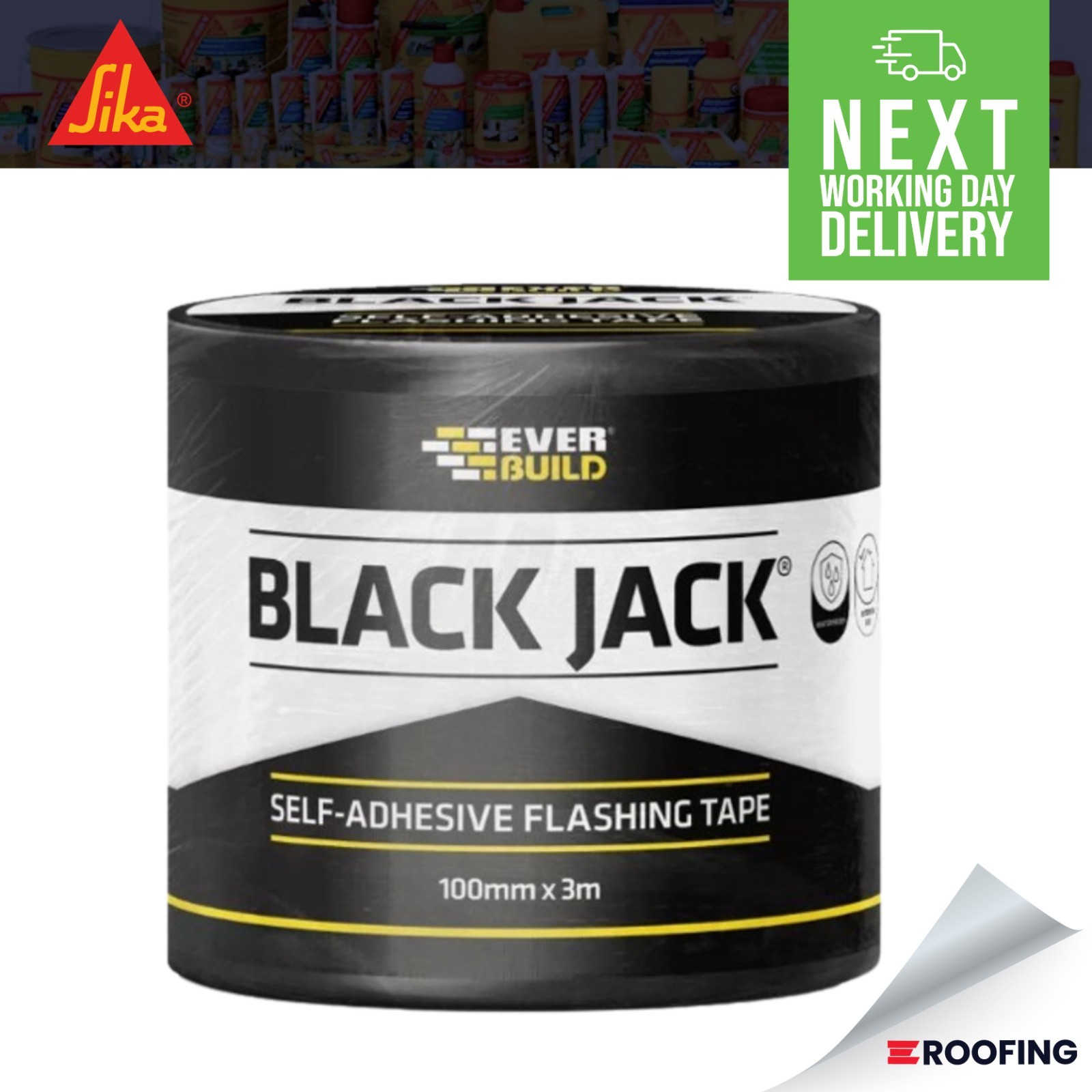 EVERBUILD BLACK JACK FLASHING DIY, NATURAL LEAD LOOK FINISH - 100MM X 3M