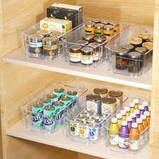 Clear Fridge Organizer, Refrigerator Organizer Bins 12.4 inch 6 Pack,