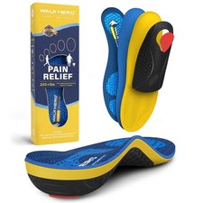 WalkHero Heavy Duty High Arch Support Insoles, 220 lbs High Arch Support Orth...