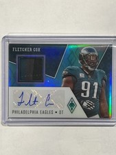 2020 Panini Phoenix FLETCHER COX Patch Auto  Green Parallel /25 Eagles Game Worn