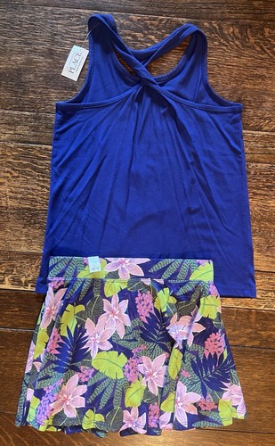 Childrens Place Skort Set | Tropical Bird on Deep Purple Tank w/Coord Skort Sz L - Picture 2 of 9