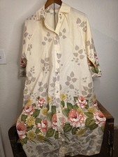 Vintage Models Coat Elegant Ivory House Dress Pink and Yellow Flowers