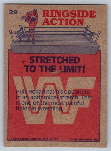 1985 Topps WWF Pro Wrestling Stars #29 Stretched To The Limit! - Picture 2 of 3