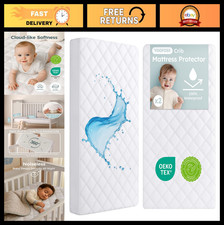 Waterproof Crib Mattress Protector 2 Pack - Quilted, Ultra Soft, Breathable, Mac
