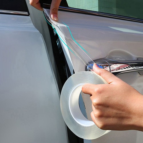 Autocollant de protection de bord pour pare-chocs de voiture transparent 5 m rouleau autocollant anti-rayures film - Photo 1/12