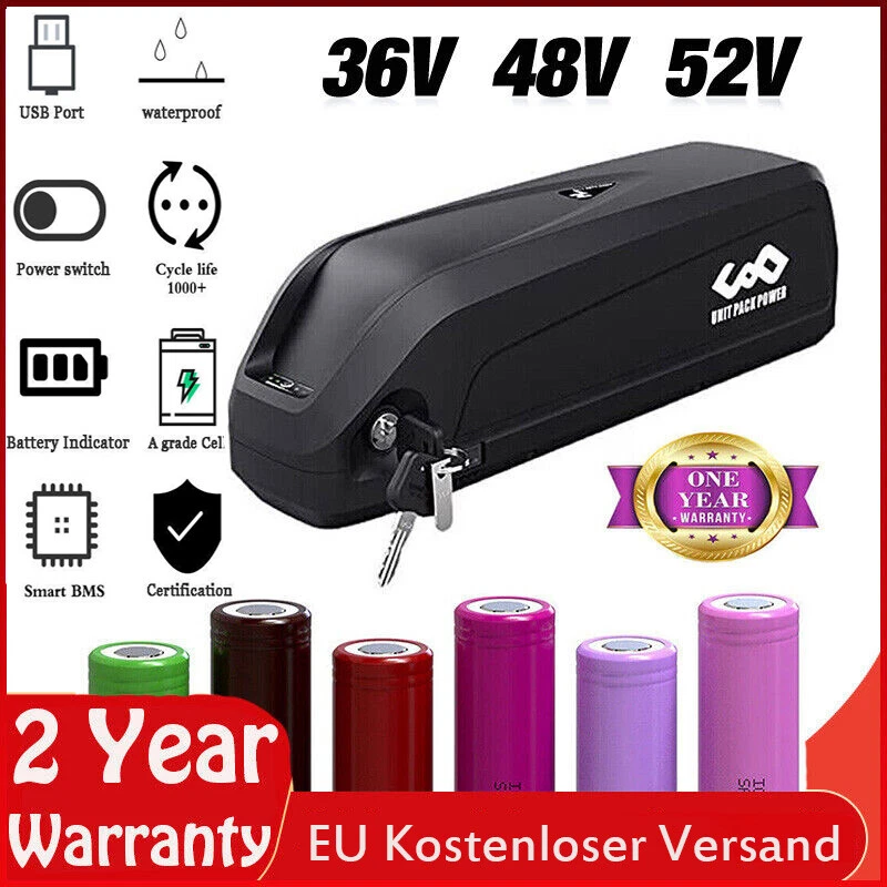 UNIT PACK POWER Lithium ebike akku 36V 48V 20Ah Hailong Batterie Pack für 50W~2000W Motor Bafang