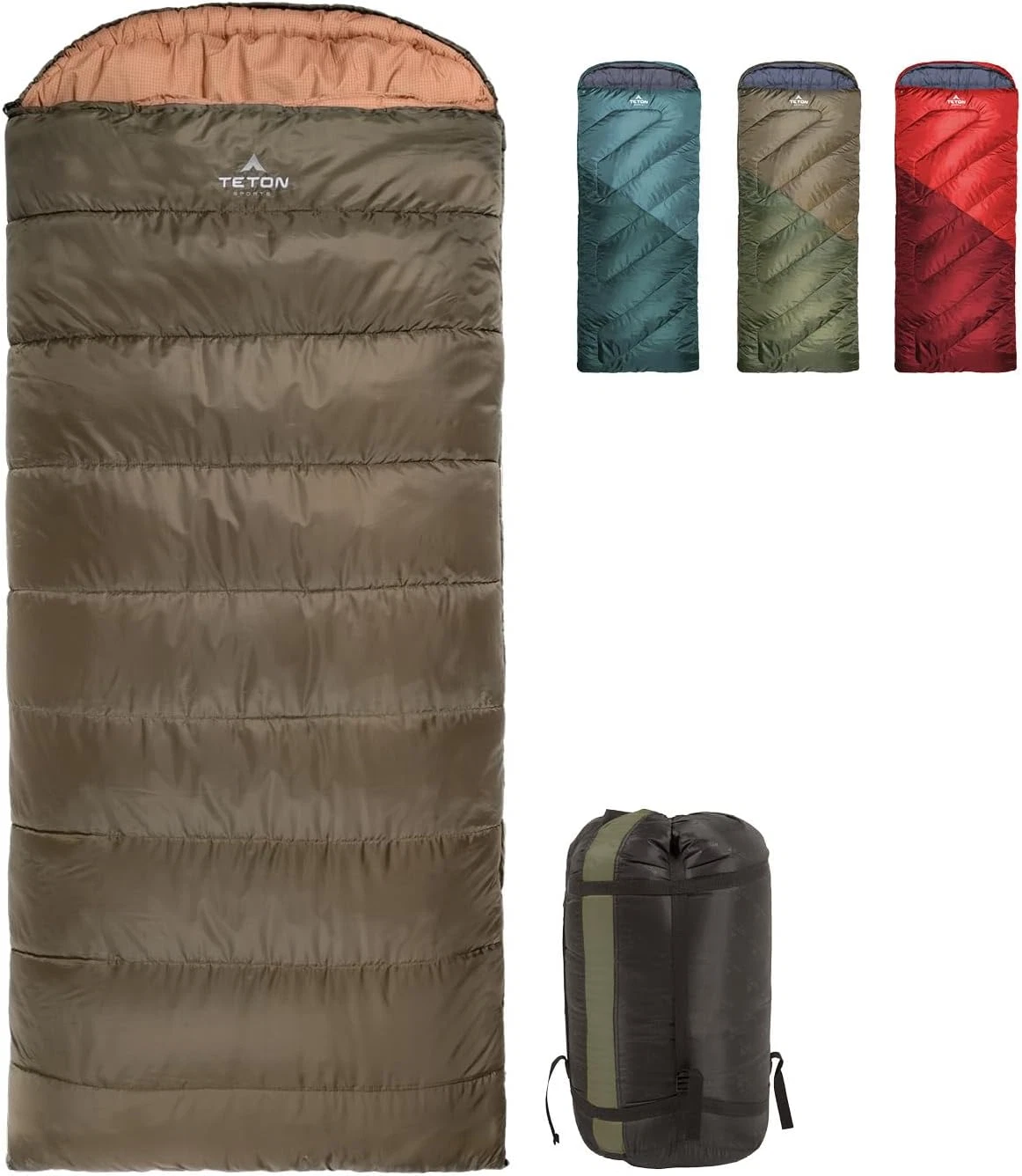 Teton Celsius Regular, -25F, 20F, 0F Degree Sleeping Bags, All Weather Bag for A