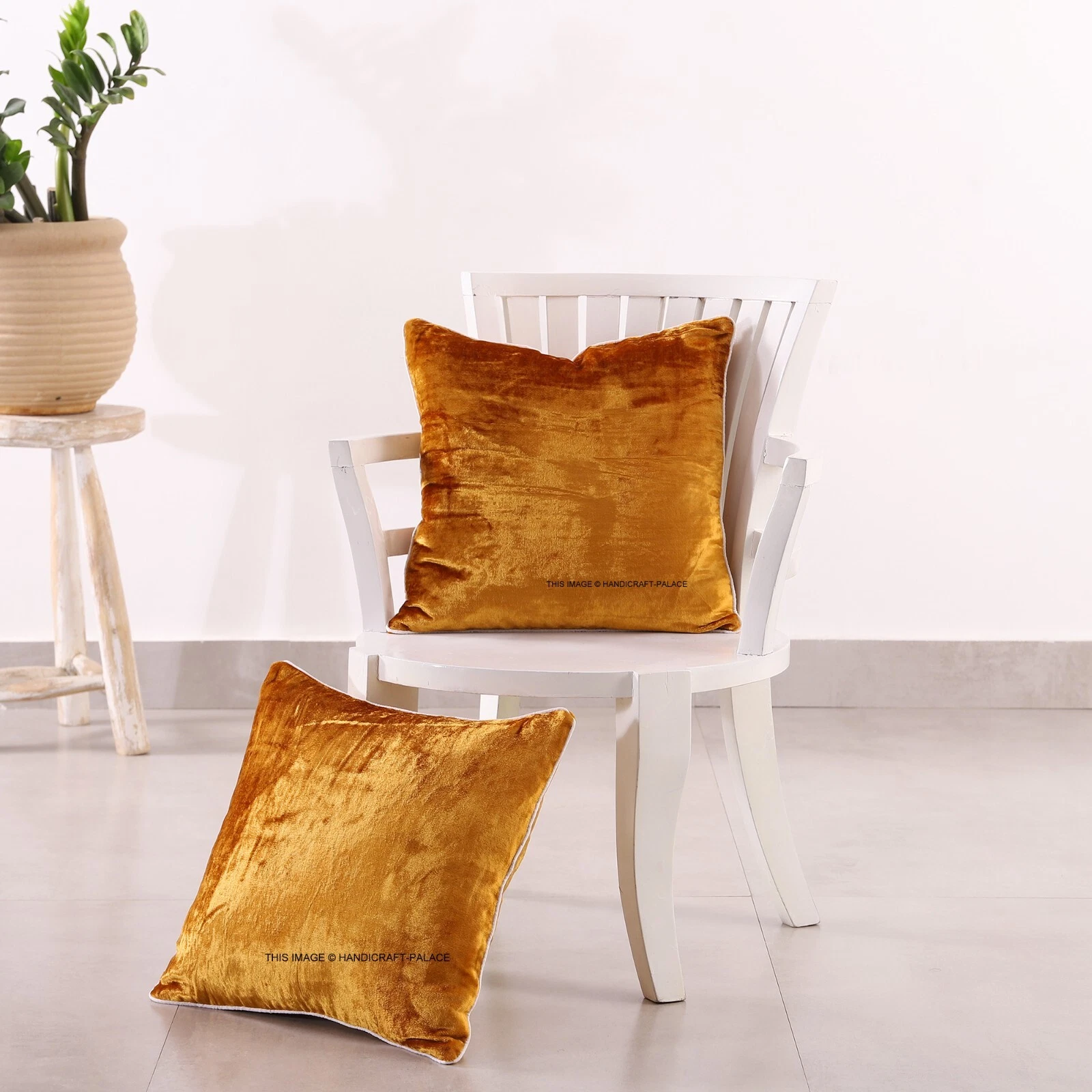 Indien Throw Pillow Covers Set of 2 Sofa Decor Crushed Velvet Cushion Cases 16"