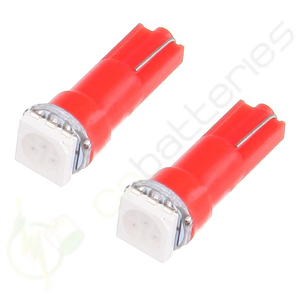 10x 58 70 73 74 T5 1SMD Dashboard Gauge LED Wedge Bulb Pure Red Light For Honda - Image 4 of 4