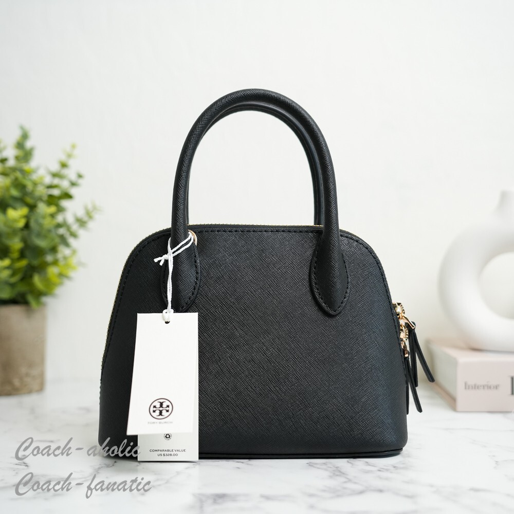 セール！国内発送☆Tory Burch EMERSON DOME SATCHEL Tory Burch Emerson Dome Satchel Crossbody in Black - Etsy