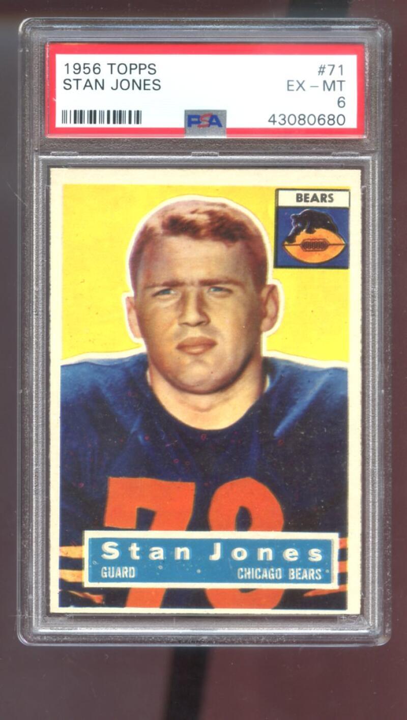 1956 Topps #71 Stan Jones ROOKIE RC PSA 6 Graded Football Card Chicago Bears