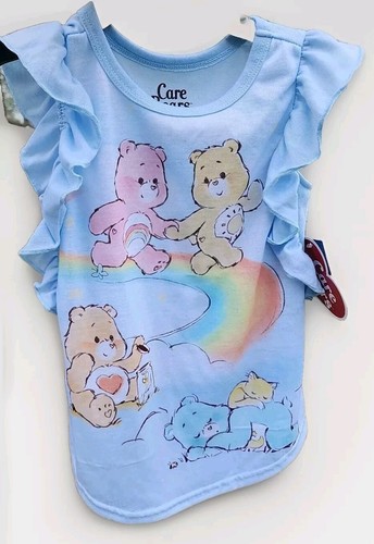 Care Bears Kleinkind Mädchen blau Flatterärmel Nachthemd, Kleid Größe 2T - Bild 2 von 6