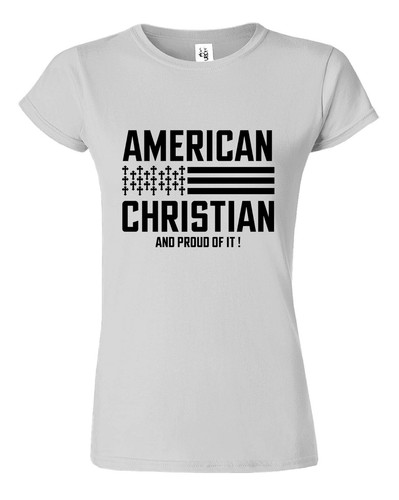 American USA Flag Christian Religious Jesus Faith Grateful Womens T Shirt Gift - Picture 34 of 37