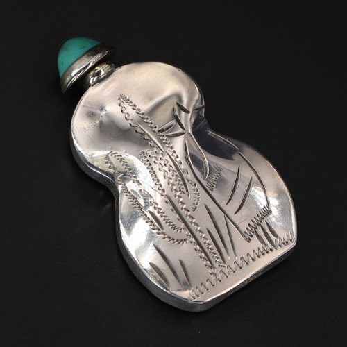 VTG Sterling Silver - MEXICO Turquoise Siesta Man Perfume Bottle Decanter - 5g