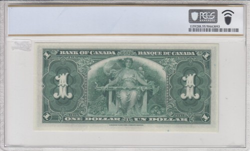 1937 Bank Of Canada $1 - PCGS AU55 PPQ A19 - Picture 2 of 3