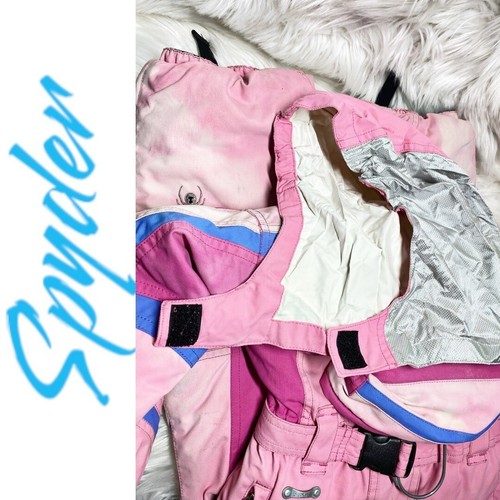 SPYDER Vintage Girl's Pink Retro Tie Dye Ski Snow Jumpsuit Stowed Hood, Size 5 - Picture 9 of 15