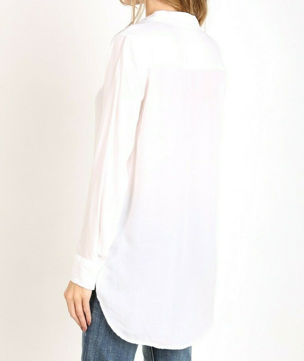 NEW CLOTH & STONE SzXS HI-LOW BUTTON DOWN LONG SLEEVE SHIRT