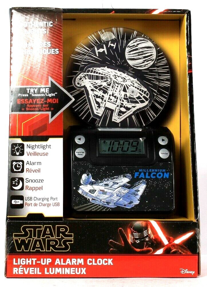 eKids Disney Star Wars Millennium Falcon Light Up Alarm Clock With