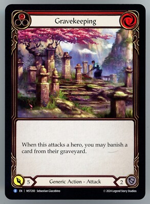 Flesh And Blood TCG Gravekeeping (Red) #MST200 Rare Rainbow Foil