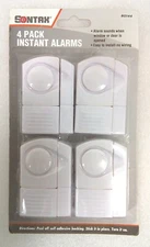 Sontax 80144 4-Pack Instant Stick On Alarms for Windows or Doors Battery New