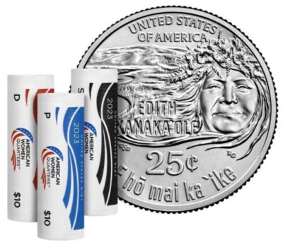 2023 P D & S Edith Kanakaʻole AMERICAN WOMAN QUARTERS BU 3 COIN SET PDS P,D,&S 