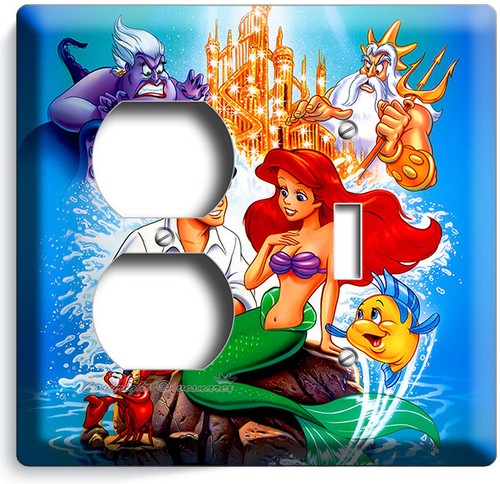 PLACA DE PARED INTERRUPTOR DE LUZ PRINCESA ARIEL PEQUEÑA SIRENA BEBÉ HABITACIÓN INFANTIL DECORACIÓN HD - Imagen 25 de 34