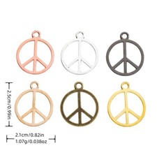50pcs 25 21MM Alloy Charm Peace sign Pendant Crafts EF5177