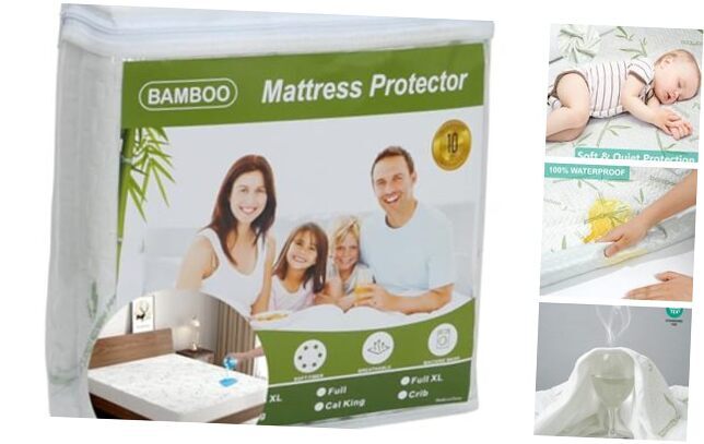 Mattress Protector 100% Waterproof Mattress Protector Bamboo Mattress Queen-image