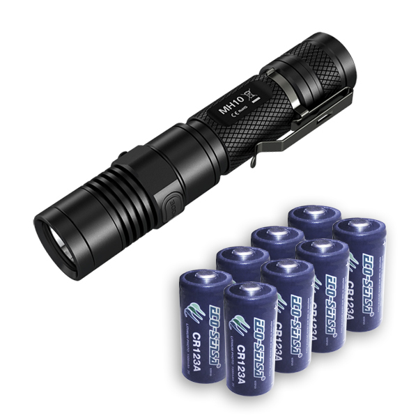 Nitecore MH10 Rechargeable Flashlight w8x FREE EcoSensa CR123A Batteries Nitecore MH10 Rechargeable Flashlight w8x FREE EcoSensa CR123A Batteries