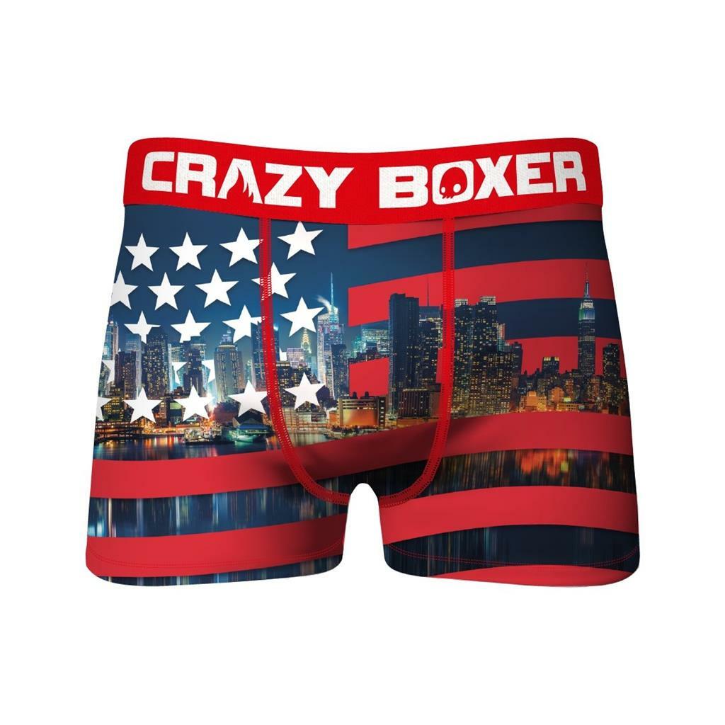 Crazy Boxer New York Skyline Lights Stars Stripes Briefs Men's NWT