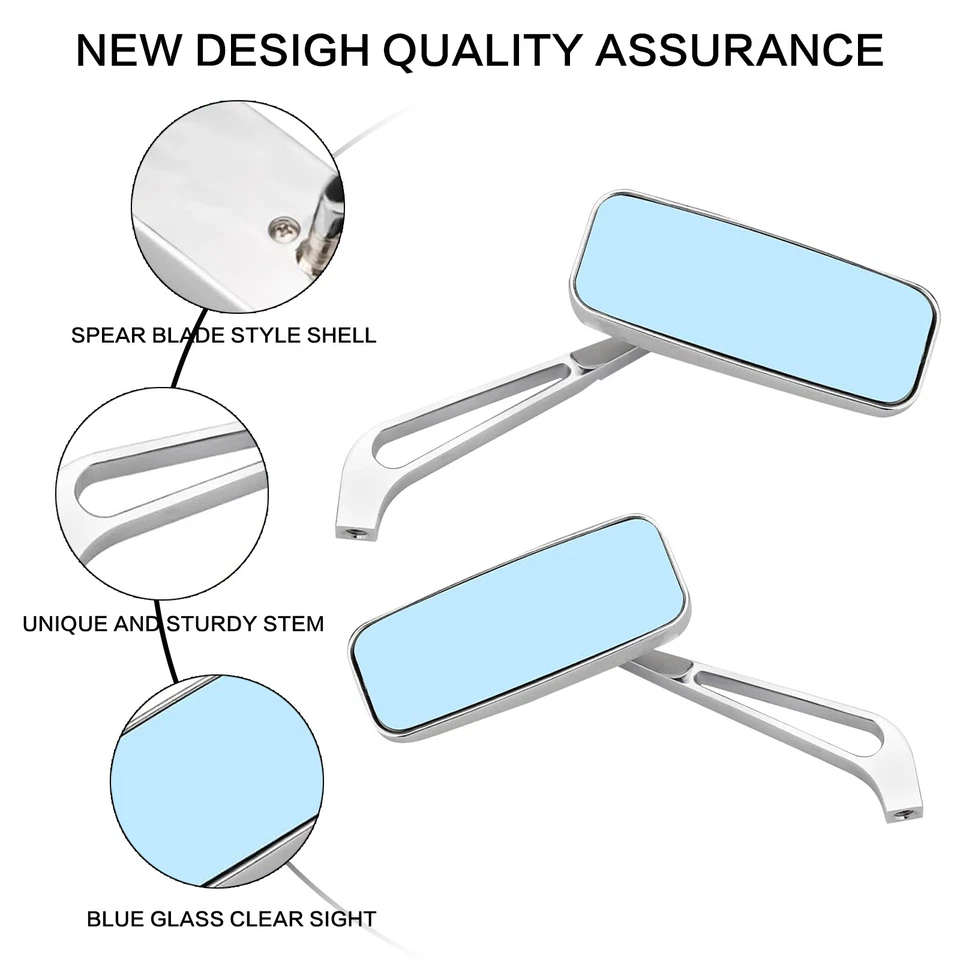 8mm 10mm Chrome Motorcycle Rear View Mirror For Harley Honda Suzuki Yamaha BMW Foto 3 de 4